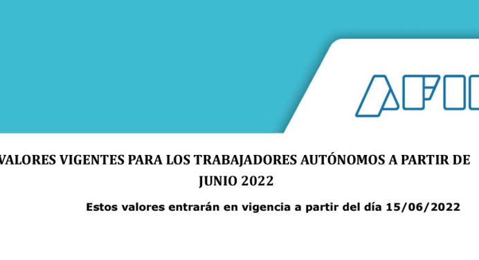 Valores Autónomos Junio 2022