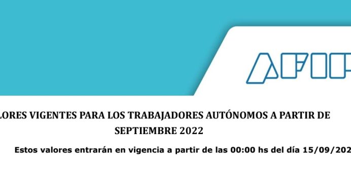 Valores Autónomos Septiembre 2022